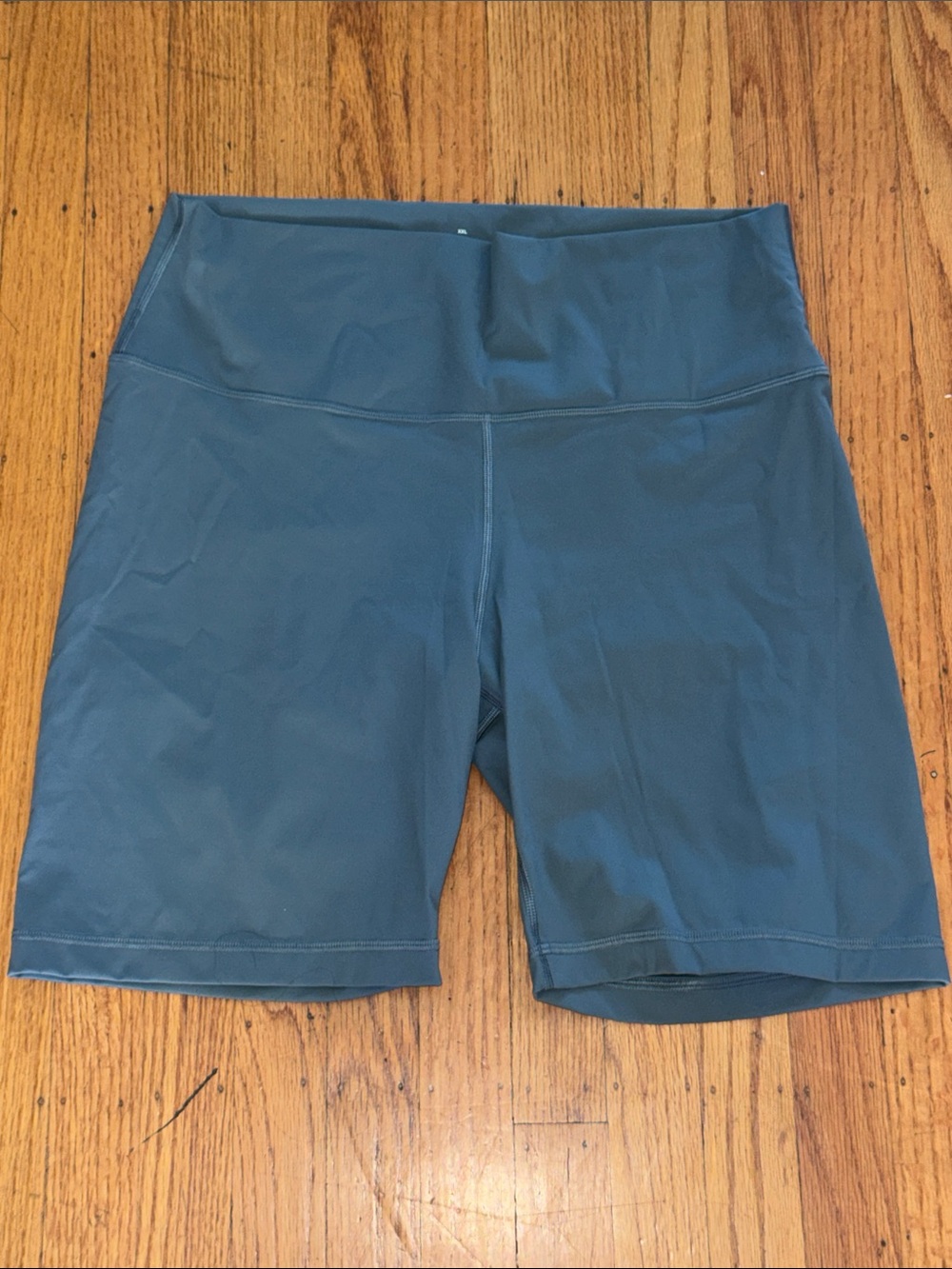 Everlane Perform Bike Shorts in Muted Teal/Slate Blue